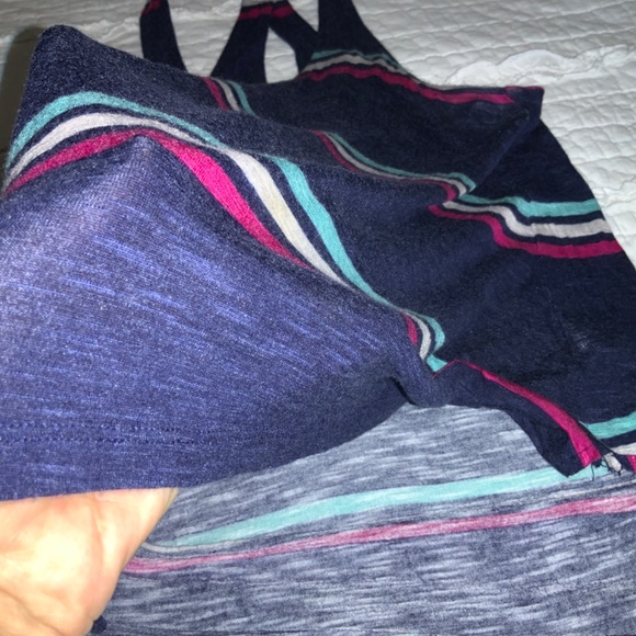 SPLENDID Tank Top Camisole Blue White Pink Striped Sleeveless Medium M U.S.A. - Picture 11 of 12